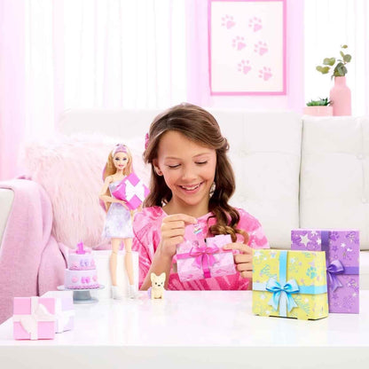 Barbie Parti Paketi Minik Dostumun Doğum Günü Serisi Mor Kutu JFG70