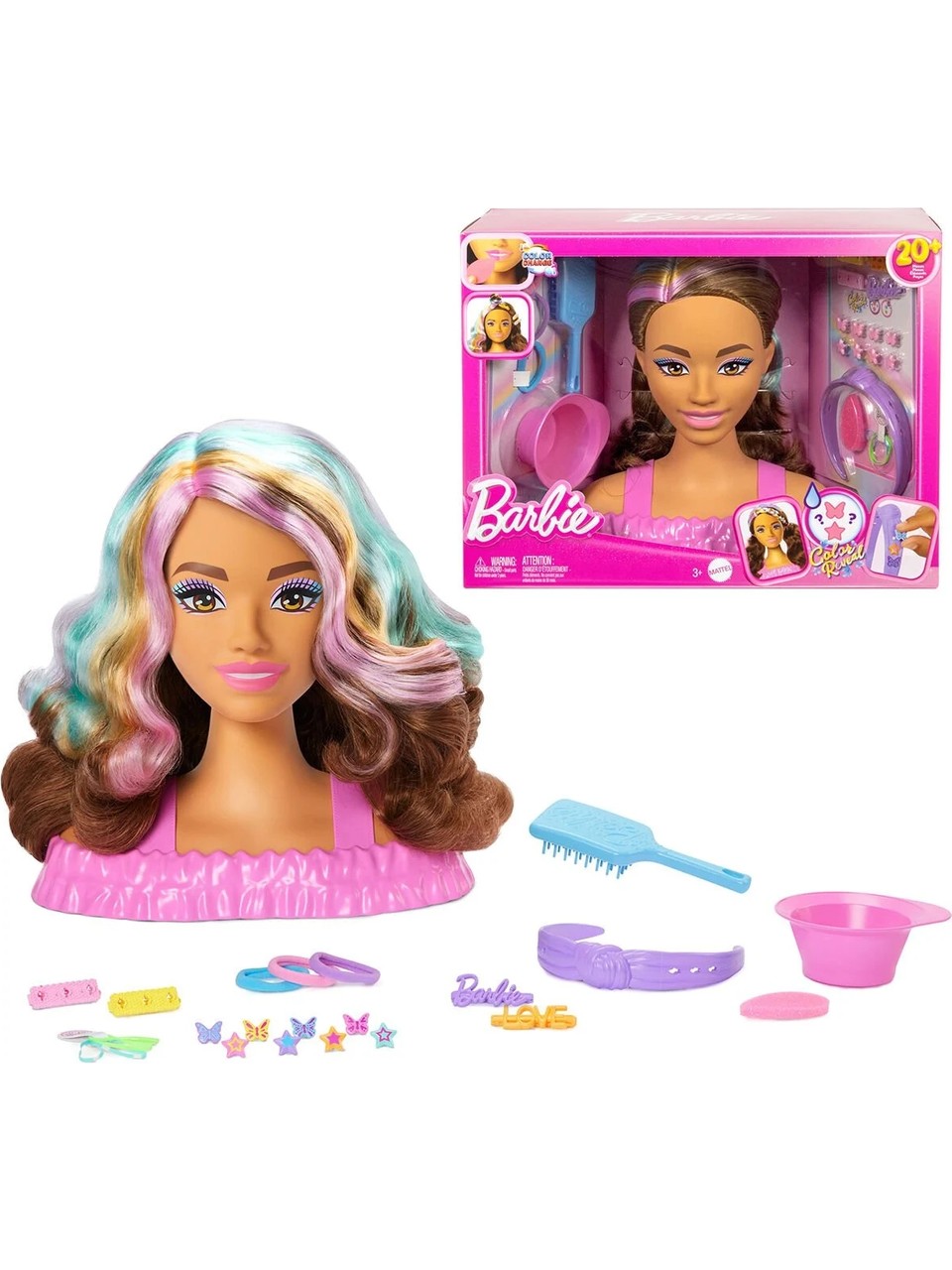Barbie Saç Tasarım Büstü Kahverengi Saçlı Bebek JFG82