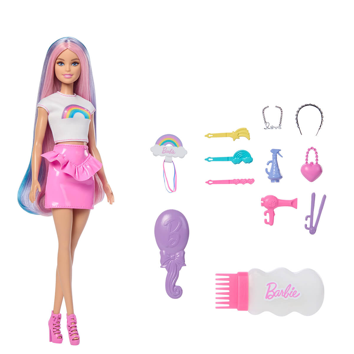 Barbie Gökkuşağı Saçlar Bebeği JJP07