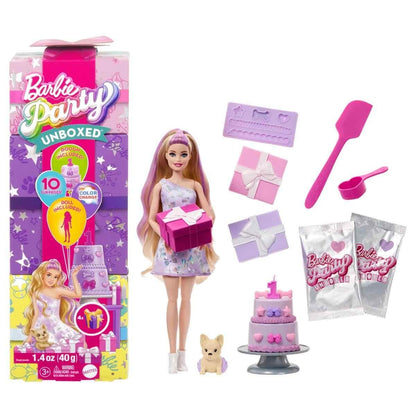 Barbie Parti Paketi Minik Dostumun Doğum Günü Serisi Mor Kutu JFG70